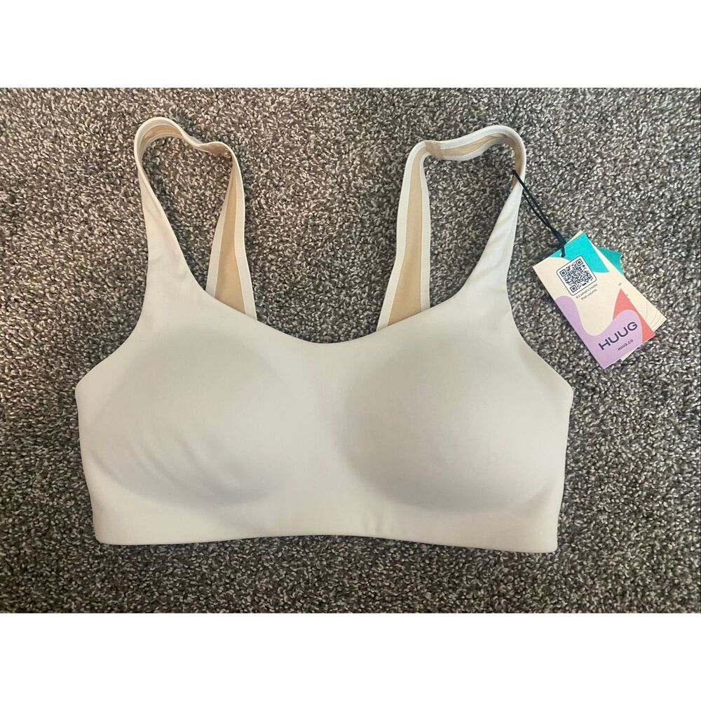 Huug XS NWT daily embrace crop bra white comfort